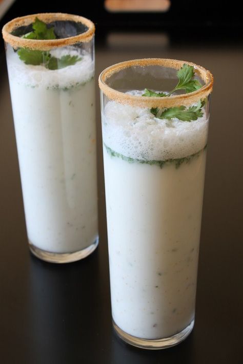 Masala Chaas - Flavored Indian Buttermilk Indian Drinks, Buttermilk Recipes, Indian Street Food, Spice Recipes, Indian Food Recipes Vegetarian, Indian Spices, Milk Recipes, Indian Cooking, Indian Dishes