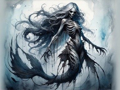 Siren Creature, Scary Mermaid, Sea Life Tattoos, Scary Ocean, Evil Mermaids, Kraken Art, Siren Tattoo, Mermaid Tattoo Designs, Dark Mermaid