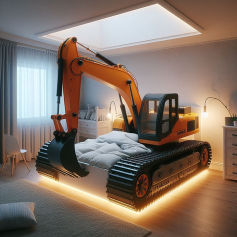 Excavator Kids Bed 🚜🛏️ #ExcavatorBed #DreamsUnearthed #ConstructionComfort Make bedtime an adventure with the Excavator Kids Bed. Shaped like a mighty excavator, this bed brings the thrill of construction to your child's room. Elevate their imagination and comfort with the Excavator Kids Bed, where every night is a journey through the land of dreams. 🌟🌙🔨 https://luxarts.net/excavator-kids-bed/ Creative Beds, Unique Furniture Design, Kids Bed, Kids' Bed, Cozy Reading, Ways To Relax, Child's Room, Built In Storage, Sleep Comfortably