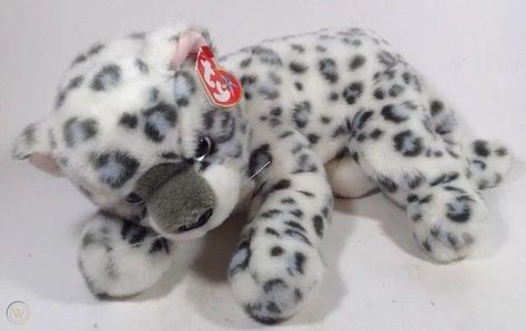 TY snow leopard beanie'Sundar' plush, released as a WWF promotional Snow Leopard Stuffed Animal, Snow Leopard Plush, Baby Snow Leopard, Leopard Beanie, Ty Animals, Leopard Plush, Ty Babies, Ty Plush, Baby Wishlist