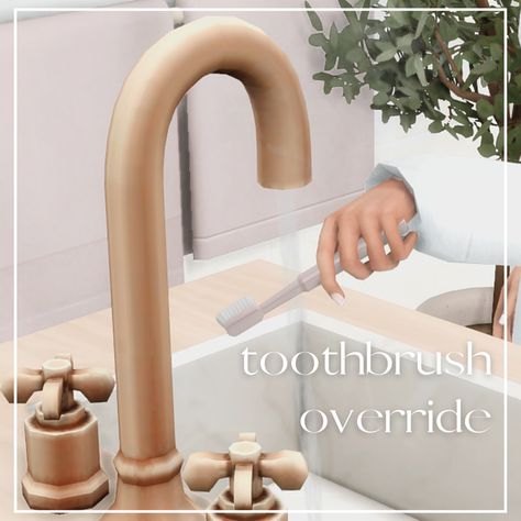 toothbrush override ♡ | Patreon Sims 4 Cc Toothbrush, Override Sims 4, Sims Family, Sims Aesthetic, Sims Accessories, Mods Sims 4, Bathroom Clutter, Ts4 Mods, Sims 4 Cas Mods