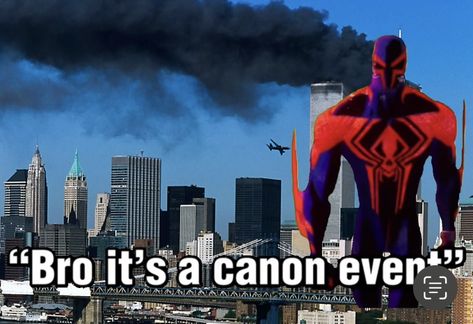 Its A Canon Event, Canon Event Spiderman, Miguel O'hara Whisper, Spider Verse Meme Funny, Canon Event, Spiderman Spiderverse Memes, Miles Morales Into The Spiderverse Memes, All Spiderman, Spyder Men