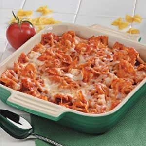 Italian Bow Tie Bake Lazy Lasagna Recipe, Easiest Dinner, Lazy Lasagna, Taste Of Home Recipes, Bow Tie Pasta, Lent Recipes, Parmesan Recipes, Pasta Casserole, Bowtie Pasta