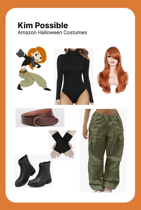 Kim Possible Halloween Costume Pieces Black Fire Halloween Costume, Plus Size Kim Possible Costume, Character To Dress Up As, Individual Costume Ideas, Monique Kim Possible Costume, Halloween Costumes Using Your Closet, Regular Clothes Halloween Costumes, Halloween Costumes Women Iconic, Movie Character Halloween Costumes Women