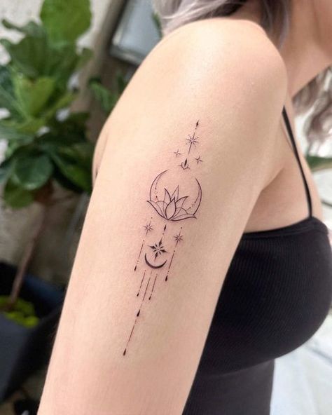 Moon Chandelier Tattoo, Lotus Tattoos, Third Eye Tattoos, Lower Arm Tattoos, Tattoo Toronto, Tattoos 2024, Spiritual Connections, Bts Tattoos, Minimalist Tattoos