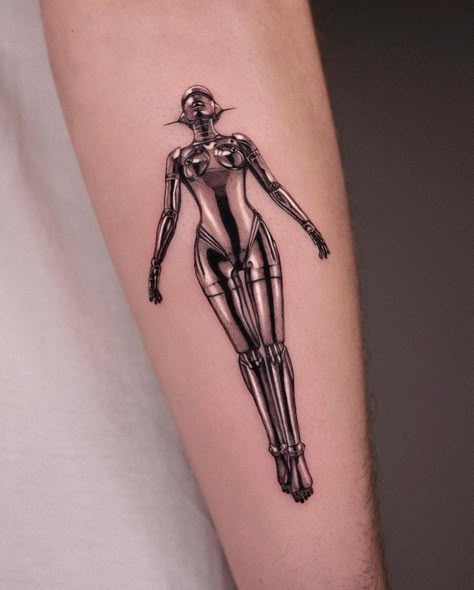 Mass Effect Tattoo, Computer Tattoo, The Weeknd Tattoo, Hammer Tattoo, Robot Tattoo, Hajime Sorayama, Metal Tattoo, Creepy Tattoos, Pin Up Tattoos