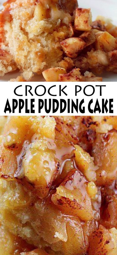 Apple Crockpot Recipes, Apple Pudding Cake, Recipes Pudding, Crockpot Cake, Apple Pudding, Cake Apple, Recipes Slow Cooker, Crockpot Dessert Recipes, Slow Cooker Meals