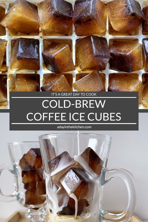 Iced Coffee Cubes, Coffee Ice Cubes Drinks, Drinks With Coffee Ice Cubes, Ice Cube Recipe, Flavored Ice Cube, Flavored Ice Cubes, Flavored Ice, Coffee Ice Cubes, Frozen Coffee