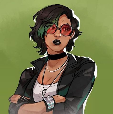 The art isn't mine, just something I found and cropped from elsewhere on Pinterest. Punk Girl Character Design, Modern Dnd Character Design, Teen Character Design, Modern Character Art, Character Design Modern, Punk Character Art, Punk Character Design, Punk Character, World Of Darkness