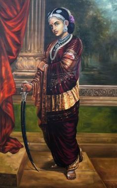 LAKSMIBAI_RANI_OF_JHANSI Women Freedom Fighters, Ravivarma Paintings, Royal Indian, Indian Women Painting, Vintage India, Warrior Queen, Indian Paintings, Women Leaders, Indian History