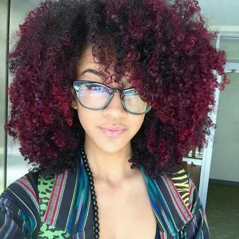 #coilybynature Burgundy Hair Black Women, Hair And Glasses, Texture Hair, Red Curly Hair, Dyed Natural Hair, Beautiful Natural Hair, Pelo Afro, Red Ombre, Natural Hair Inspiration