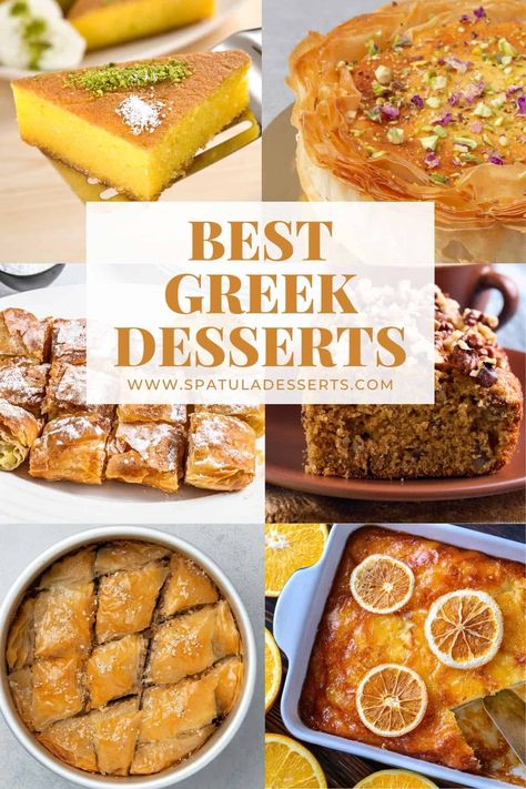 Greek Food Desserts, Greece Dessert Recipes, Best Greek Desserts, Greek Custard Dessert, Greek Deserts Aesthetic, Greek Dessert Recipes Authentic, Greek Ice Cream, Greek Christmas Desserts, Easy Greek Recipes Desserts