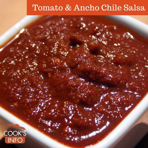 Tomato & Ancho Chile Salsa Authentic Mexican Red Salsa, Chile Salsa Recipe, Ancho Chile Salsa, Chile Arbol Salsa Recipe, Authentic Mexican Salsa Roja, Chile Arbol Salsa, Hatch Chile Salsa, Chile Salsa, Meal Calendar