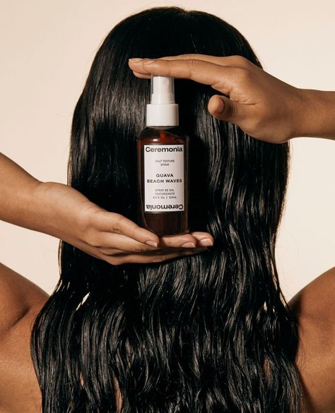 Ceremonia on Instagram: “Perfectly tousled and textured summer hair 🤝 Guava Beach Waves ⁠ ⁠ #myceremonia #guavasummer” Dry Shampoo Photography, Hair Care Aesthetics, Hair Spray Aesthetic, Hair Care Campaign, Hair Mist Photography, Hair Cream Photography, Hair Health Aesthetic, Hair Product Advertisement, Product Photography Hair Products