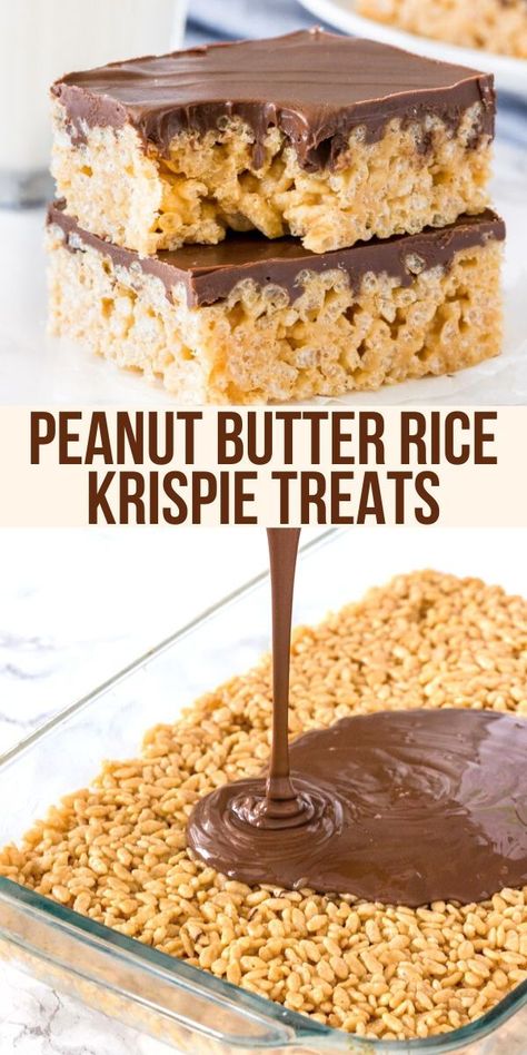 Peanut Butter Rice Krispie Treats, Krispie Treats Recipe, Rice Recipes For Dinner, Krispy Treats, Cereal Treats, Rice Krispy, Butter Rice, حلويات صحية, Deilig Mat