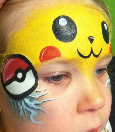 For the #picachu fan! Nice! // Pokémon Pokemon Facepaint, Pikachu Face, Pokemon Faces, Face Painting For Boys, Face Painting Tutorials, Festival Face, Face Painting Easy, Kids Face Paint, Simple Face