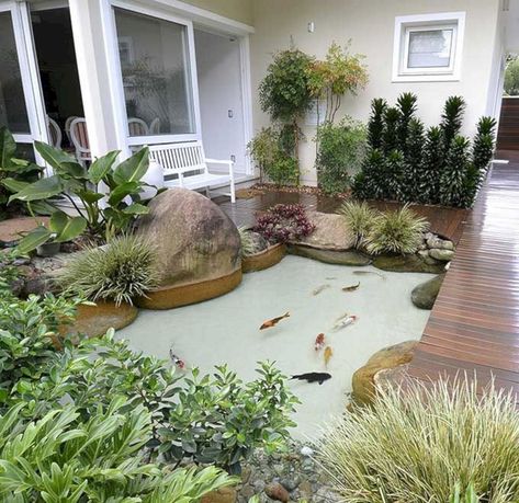 Garden Pools, Fish Ponds Backyard, Indoor Pond, Kolam Koi, Indoor Water Features, Eden Garden, Diy Fountain, Indoor Water Fountains, Aquarium Design