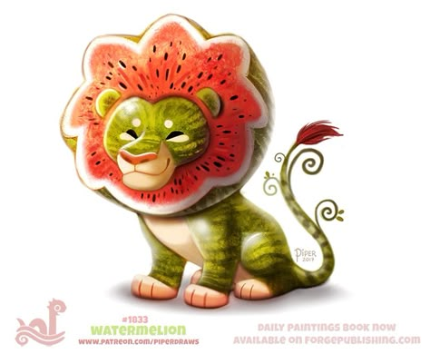 Animals As Food, Piper Thibodeau, Arte Doodle, Fruit Animals, Animal Food, Animal Puns, Animated Animals, Cute Food Drawings, Food Drawings