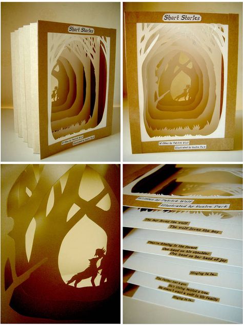 09.26.11-A tunnel book by deviant-Eunice on DeviantArt Tunnel Book, 카드 디자인, Pop Up Book, Paper Book, Paper Cut Art, Handmade Books, Kirigami, E Card, Paper Sculpture