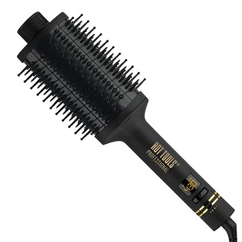 Amazon.com : Hot Tools Professional Black Gold Multi-Styler Heated Hair Brush : Beauty Hot Roller Styles, Heated Brush, Heated Hair Brush, Thick Natural Hair, Oval Brush, Hair Supplies, Straightening Brush, Hot Tools, Smooth Hair