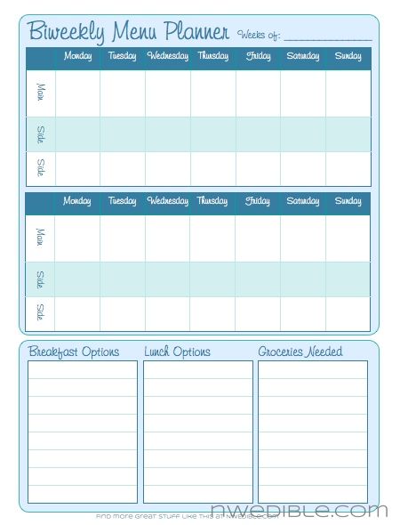 Biweekly Menu Planning Form (Free Downloadable) Biweekly Meal Plan, Biweekly Budget, Family Management, Clean Meals, Weekly Meal Planner Template, Printable Meal Planner, Meal Planners, Meal Planner Template, Menu Planner