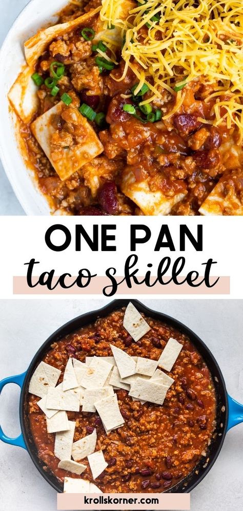 taco skillet in a blue skillet