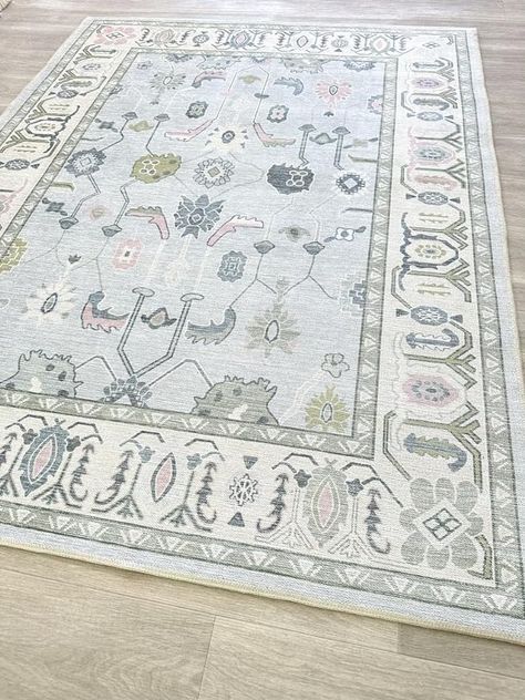 Amazon.com: Cream Blue Oushak Rug, Modern, Vintage, Turkish, Eclectic, Floral, Pastel, Washable, Area Rugs for Living Room, Dining, Bedroom, Nursery, Girls, Boys, 5'9"x8'9" : Home & Kitchen Girl Nursery Rugs, Extra Large Area Rugs, Oversized Area Rugs, Island House, Oak Island, Rugs For Living Room, Rug Modern, Rugs Vintage, Bedroom Nursery