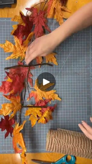 Fall Leaf Garland Diy, How To Make A Fall Wreath, Diy Fall Garland Ideas, Fall Wreath Ideas Diy, Fall Garland Diy, Diy Halloween Porch, Lemon Wreaths, Porch Garland, Halloween Pumpkin Crafts