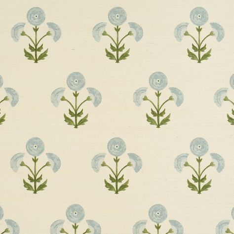 Saranda Flower Sisal - Sky Wallpapers French Country Wallpaper, Sisal Wallpaper, House Of Hackney Wallpaper, Sky Wallpapers, Block Print Wallpaper, Fabric Covered Walls, Painting Antique Furniture, Sky Wallpaper, Sky Color