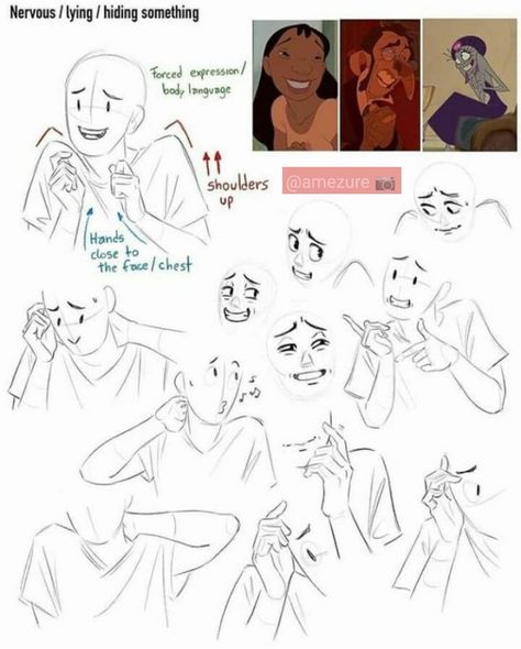 ©amezure on instagram Confused Poses Drawing, Yelling Pose Reference Drawing, Throwing Something Pose Reference, How To Draw Comic Style, Nervous Character, Animation Storyboard, Body Reference Drawing, Drawing Expressions, Anatomy Art