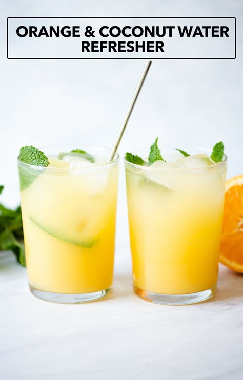 Coconut Water Drinks, Coconut Water Recipes, Fresh Orange Juice, Drink Recipes Nonalcoholic, Milk Shakes, Fresh Orange, Healthy Drinks Recipes, Water Recipes, Healthy Smoothie