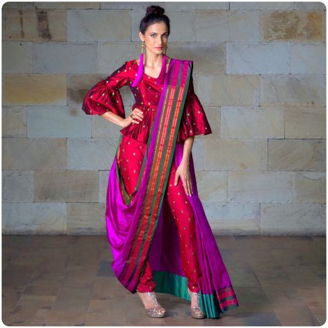 Shilpa Reddy Saree, वेस्टर्न ड्रेस, Shilpa Reddy, Pant Saree, Saree Drapes, डिजाइनर कपड़े, Lehenga Dress, Keep Me Stylish, Saree Wearing Styles