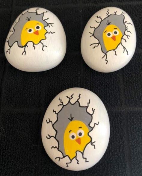 Easter Paintings, Easter Egg Art, Diy Rock Art, Painted Rock Animals, Rocks Painted, Stone Art Painting, Spring Craft, Painted Rocks Kids, Painted Rocks Craft