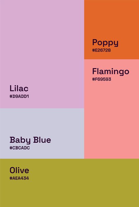 Calm Bright Color Palette, Colorful Soft Aesthetic, Lilac Blue Color Palette, Bright Terracotta Color Palette, Color Palette With Purple And Green, Color Trio Palette, Lilac Purple Color Palette, Nice Color Palette, Colorful Pallete Aesthetic