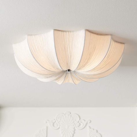 Possini Euro Planetarium 21" Wide White Fabric Ceiling Light - #96999 | Lamps Plus Fabric Ceiling Light, Ceiling Light Flush Mount, Fabric Ceiling, Dome Lighting, Semi Flush Mount Lighting, Chandelier Shades, Modern Ceiling, Modern Ceiling Light, Color Changing Led