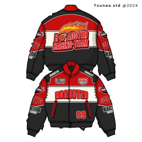 Car Racing Jacket, Race Car Fashion, Varsity Design, Racer Jackets, Clothing Labels Design, Graphic Design Portfolio Inspiration, Nascar Jacket, Acrylic Product, Racing Jackets