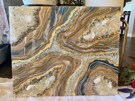 Epoxy Resin Crystal Geode Wall Art | Handmade Resin Geode Decor | Unique Resin Wall Hanging | Crystal Geode Artwork | Custom Resin Art by KaitySavannahArt on Etsy Resin Geode Wall Art, Resin Geode Art, Geode Painting, Geode Wall Art, Geode Wall, Geode Decor, Agate Art, Painting Resin, Resin Geode