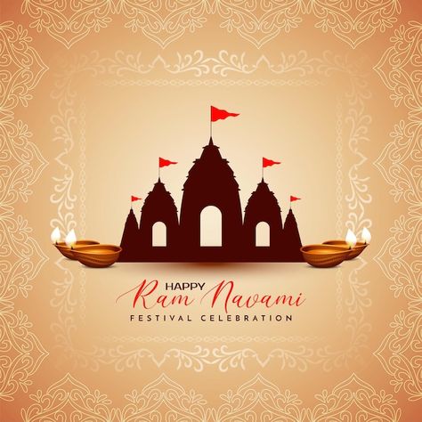 Free vector happy ram navami traditional... | Free Vector #Freepik #freevector #mandir #happy-ram-navami #shri-ram #ram-navami Ram Mandir Poster, Ganpati Decoration Theme, Independence Day Poster, Diwali Poster, Motion Graphics Typography, Happy Ram Navami, Traditional Festival, Happy New Year Message, Ram Navami