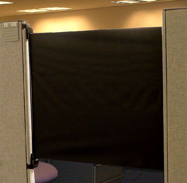 Cubicle Door Increases Productivity, Isolation From Annoying Co-Workers » Curbly | DIY Design Community Cubicle Privacy Ideas, Cubicle Privacy, Cube Door, Cubical Ideas, Organization At Work, Diy Cubicle, Bunker Ideas, Work Attitude, Annoying Co Workers