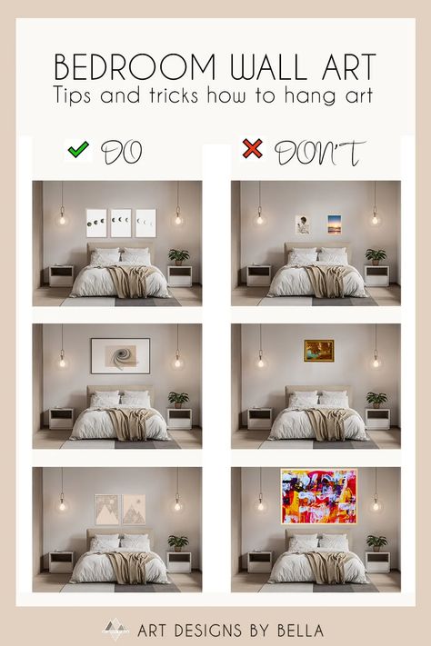 Where To Hang Art, Hang Above Bed, Art In Bedroom, Bedroom Art Above Bed, Bedroom Wall Decor Above Bed, Wall Decor Above Bed, Simple Bed Designs, Above Bed Art, Decor Above Bed