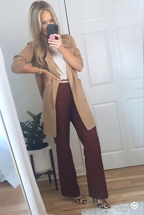 J Crew Sweater Blazer Outfit, Burgandy Pants Outfits, Maroon Cardigan Outfit, Camel Cardigan Outfit, Sweater Blazer Outfit, Work Fashion Office, Burgundy Pants Outfit, J Crew Sweater Blazer, Maroon Pants Outfit