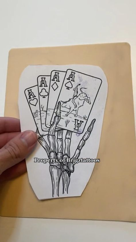 Tattoos Cowgirl, Playing Card Tattoo Ideas, Bucking Cowboy, Card Tattoo Ideas, Cowboy Cards, Playing Card Tattoo, Playing Card Tattoos, Cards Tattoo, Bull Skull Tattoos