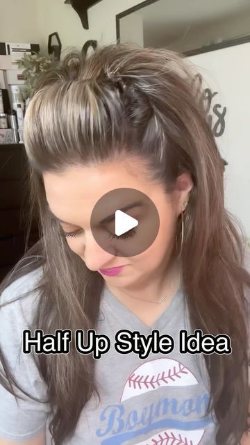 Gina Dinko on Instagram: "An easy twist on a half up style! Just a handful of Bobby pins for this one! ❤️ #hair #hairhack #hairstyle #hairtutorial #easyhairstyles #ginadinko ￼" Easy Half Down Half Up Hairstyles, Half Updo With Bobby Pins, How To Bobby Pin Hair Half Up, Bobby Pin Bangs Back, Pinning Hair Back With Bobby Pins, Half Up Easy Hair, Bobbi Pin Hairstyles, Easy Bobby Pin Hairstyles, Half Up Hair Ideas