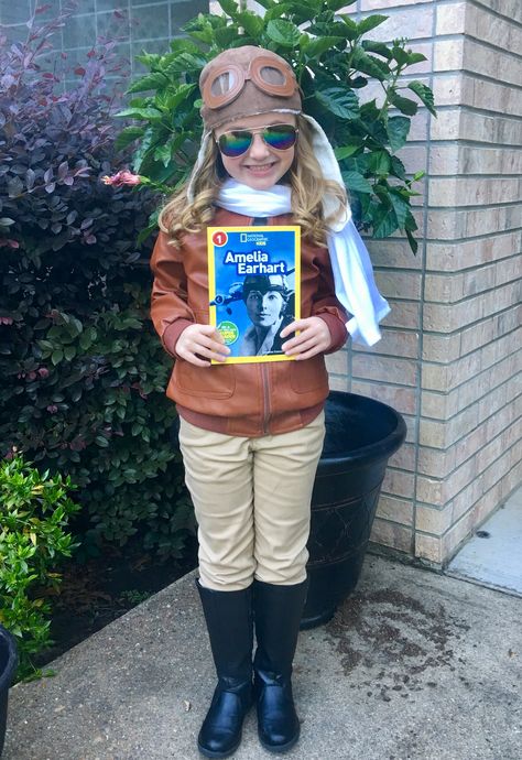 Book Character Day - Amelia Earhart Amelia Earhart Costume Diy, Amelia Earhart Costume Kids, Amelia Earhart Costume, Character Day, Pilot Costume, Book Character Day, Theme Nights, World Book Day Costumes, Duo Costumes