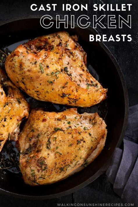 Chicken Cast Iron Skillet, Cast Iron Chicken Breast, Iron Skillet Chicken, Split Breast Chicken Recipes, Baked Bone In Chicken, Pan Roasted Chicken Breast, Cast Iron Skillet Recipes Dinner, Oven Roasted Chicken Breast, Chicken Breast Oven