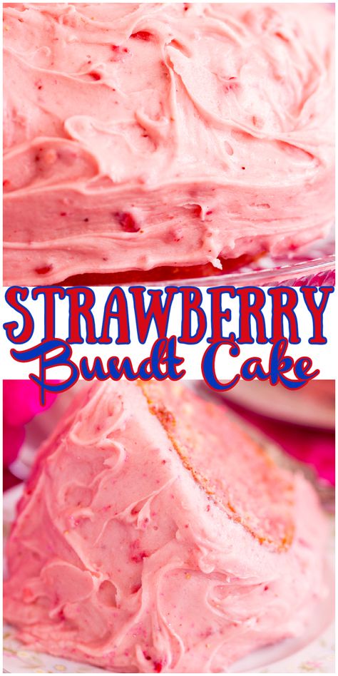 Easy Strawberry Pound Cake, Strawberry Cake Freeze Dried Strawberries, Strawberry Box Cake Mix Recipes, Homemade Strawberry Pound Cake, Old Fashion Strawberry Cake, Semi Homemade Strawberry Cake, Fresh Strawberry Bundt Cake, Betty Crocker Strawberry Cake, Strawberry Buttermilk Cake