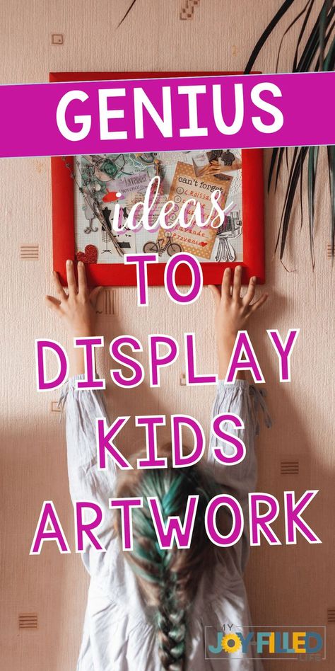 Are you looking for ideas for displaying kids artwork, so it doesn't just get forgotten in a dark box within a week? You may think you're bound to refrigerators and magnets for hanging art work, but there are a plethora of other ways to display children's artwork! Here are some creative ways to display children’s artwork that are actually genius, not just cute! Kids Artwork Wall, Kids Art Display Wall, Displaying Childrens Artwork, Art Display Wall, Displaying Kids Artwork, Art Display Kids, Childrens Artwork, Christmas Artwork, Genius Ideas