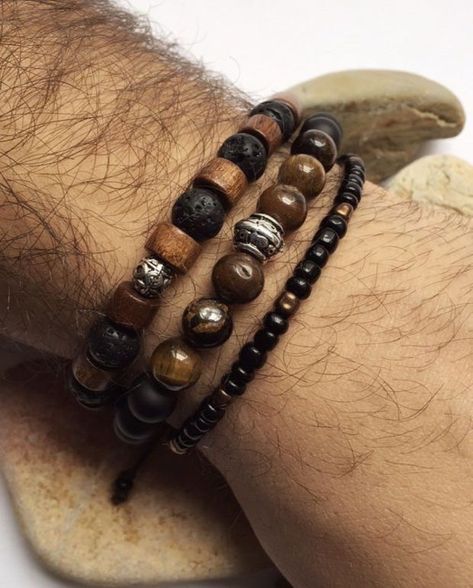 Corded Bracelets, Mens Bracelet Fashion, Mens Bracelets, Bracelets Fashion, Men's Bracelets, Bracelet Pandora, Diffuser Jewelry, Men Bracelet, Natural Stone Beads