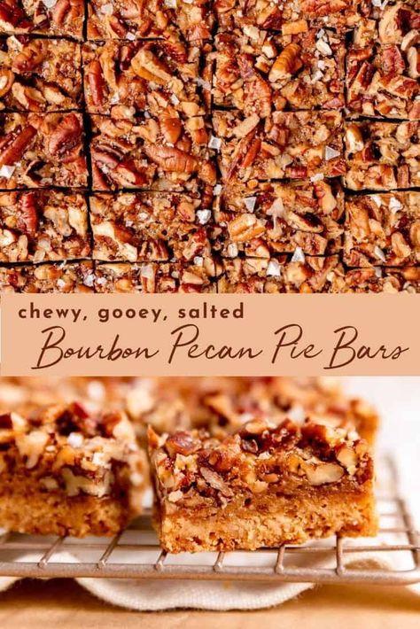 Bourbon Pecan Bars Recipe, Bourbon Pecan Bars, Award Winning Dessert Recipes, Burbon Pecan Pie, Bourbon Pecan Cookies, Bourbon Pecan Pie Bars, Award Winning Desserts, Sweets To Bake, Gooey Pecan Pie