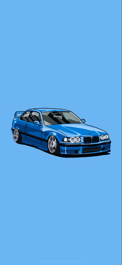 Bmw E36 Wallpapers Iphone, Blue Bmw Wallpapers, Car Pattern Design, E36 M3 Wallpaper, Bmw M3 E46 Wallpapers, Bmw Art Wallpaper, Cars Cartoon Wallpaper, Blue Car Aesthetic, Bmw Artwork